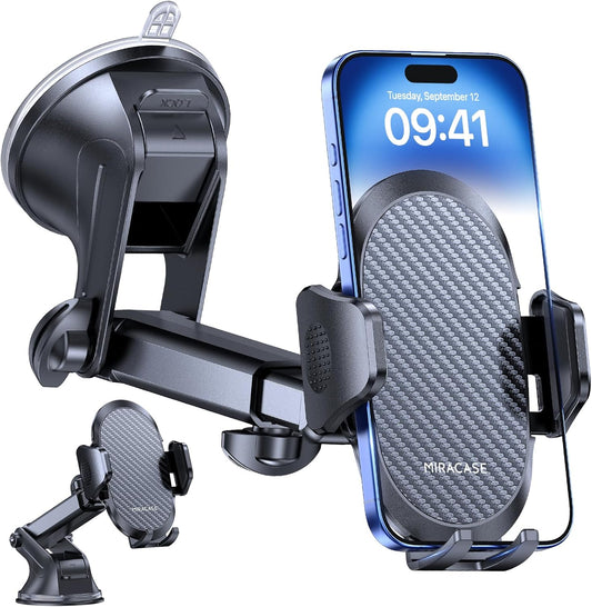 Support Téléphone Voiture [2025 Ventouse Puissante] Porte Telephone Voiture Tableau De Bord, Rotation 360° Portable Ventouse Pour Iphone Compatible Avec 4-7.2" Smartphone
